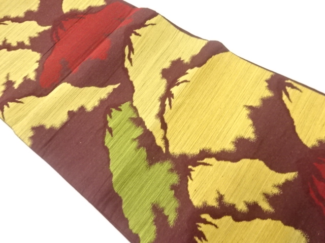 リサイクル　手織り山脈模様織出し袋帯